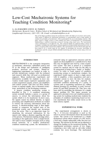 Low-Cost Mechatronic Systems for Teaching Condition Monitoring*