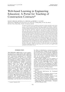 Web-based Learning in Engineering Education: A Portal for Teaching of Construction Contracts*