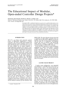 The Educational Impact of Modular, Open-ended Controller Design Projects*