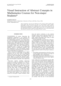Visual Instruction of Abstract Concepts in Mathematics Courses for Non-major Students*