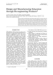 Design and Manufacturing Education through Re-engineering Products*