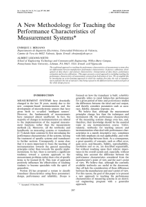 A New Methodology for Teaching the Performance Characteristics of Measurement Systems*