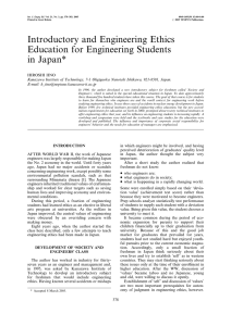 Introductory and Engineering Ethics Education for Engineering Students in Japan*