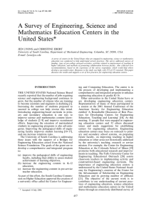 A Survey of Engineering, Science and Mathematics Education Centers in the
