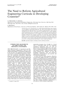 The Need to Reform Agricultural Engineering Curricula in Developing Countries*