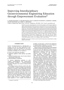 Improving Interdisciplinary Geoenvironmental Engineering Education through Empowerment Evaluation*