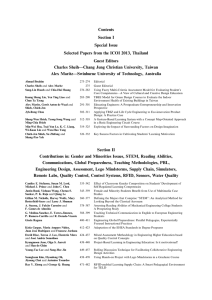 Contents Section I Special Issue Selected Papers from the ICOI 2013, Thailand