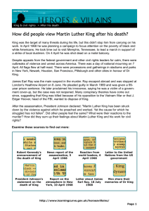 VILLAINS HEROES &amp; How did people view Martin Luther King after his death?