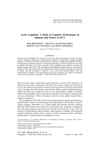 Arctic Cognition: A Study of Cognitive Performance in