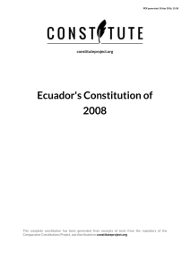 Ecuador's Constitution of 2008 constituteproject.org