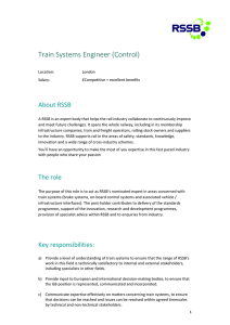 Train Systems Engineer (Control)  About RSSB