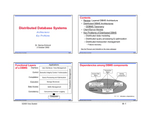 Distributed Database Systems Contents
