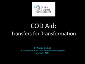 COD Aid: Transfers for Transformation