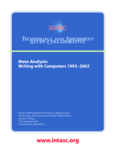 Technology and Assessment Study Collaborative Meta-Analysis: Writing with Computers 1992–2002