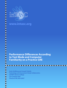www.intasc.org Performance Differences According to Test Mode and Computer