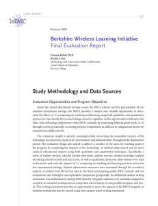 Study Methodology and Data Sources Berkshire Wireless Learning Initiative Final Evaluation Report