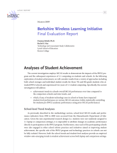 Analyses of Student Achievement Berkshire Wireless Learning Initiative Final Evaluation Report March 2009