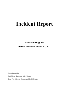   Incident Report  Nanotechnology 121