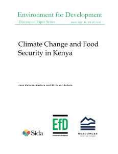 Environment for Development Climate Change and Food Security in Kenya