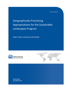 Geographically Prioritizing  Appropriations for the Sustainable  Landscapes Program   