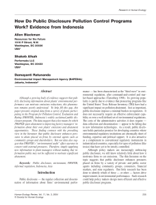 How Do Public Disclosure Pollution Control Programs Work? Evidence from Indonesia