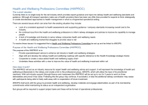 Health and Wellbeing Professions Committee (HWPROC) The current situation