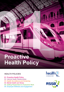 01 Proactive Health Policy HEALTH POLICIES