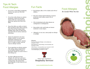 Tips At Tech: Fun Facts Food Allergies Be Careful What You Eat