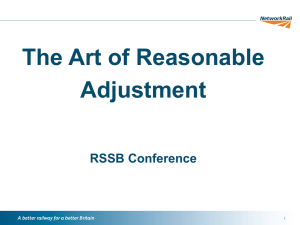 The Art of Reasonable Adjustment RSSB Conference //