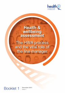 Health &amp; wellbeing assessment The HWA process
