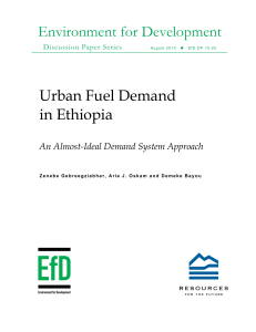 Environment for Development Urban Fuel Demand in Ethiopia