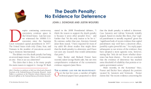 D The Death Penalty: No Evidence for Deterrence