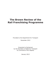 The Brown Review of the Rail Franchising Programme
