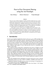 Peer-to-Peer Document Sharing using the Ant Paradigm ¨ Hein Meling