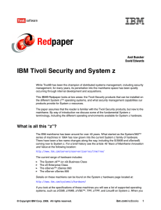 Red paper IBM Tivoli Security and System z