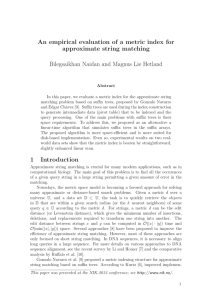 An empirical evaluation of a metric index for approximate string matching
