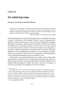 On mattering maps George Loewenstein and Karl Moene Chapter 10