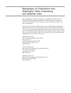 Bibliography of Publications from Washington Office Engineering and Detached Units
