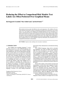 Reducing the Effort to Comprehend Risk Models: Text Ida Hogganvik Grøndahl,
