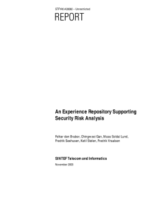 An Experience Repository Supporting Security Risk Analysis