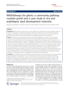 WikiPathways for plants: a community pathway arabidopsis seed development networks