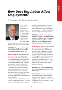 How Does Regulation Affect Employment? An Interview with Richard Morgenstern Q&amp;