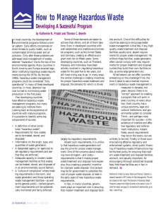How to Manage Hazardous Waste I Developing A Successful Program
