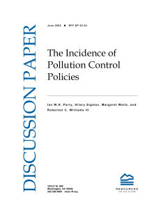 The Incidence of Pollution Control Policies