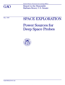 GAO SPACE EXPLORATION Power Sources for Deep Space Probes