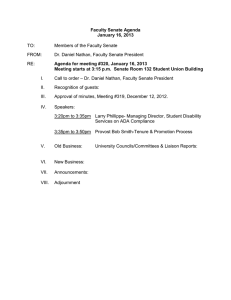 Faculty Senate Agenda January 16, 2013