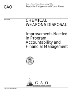 GAO CHEMICAL WEAPONS DISPOSAL Improvements Needed