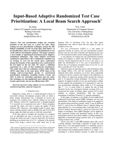Input-Based Adaptive Randomized Test Case Prioritization: A Local Beam Search Approach  †