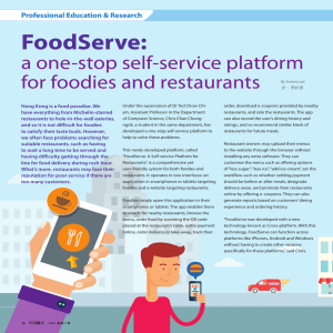 FoodServe: a one-stop self-service platform for foodies and restaurants Professional Education &amp; Research