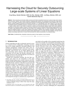 Harnessing the Cloud for Securely Outsourcing Large-scale Systems of Linear Equations